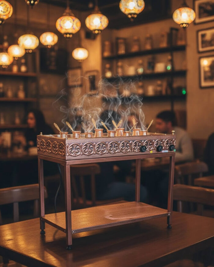 tezgahlı kumda kahve makinesi