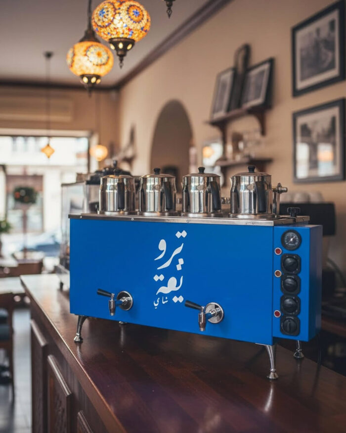 4 demlikli çay kazanı mavi elektrikli