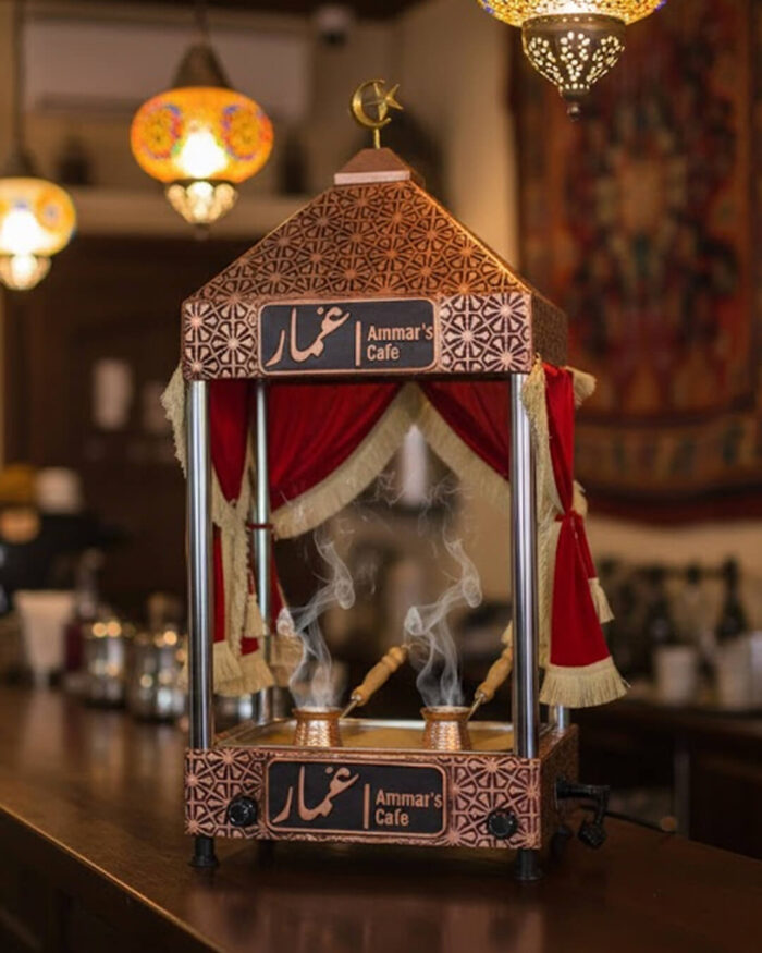 davlumbazlı kumda kahve makinesi