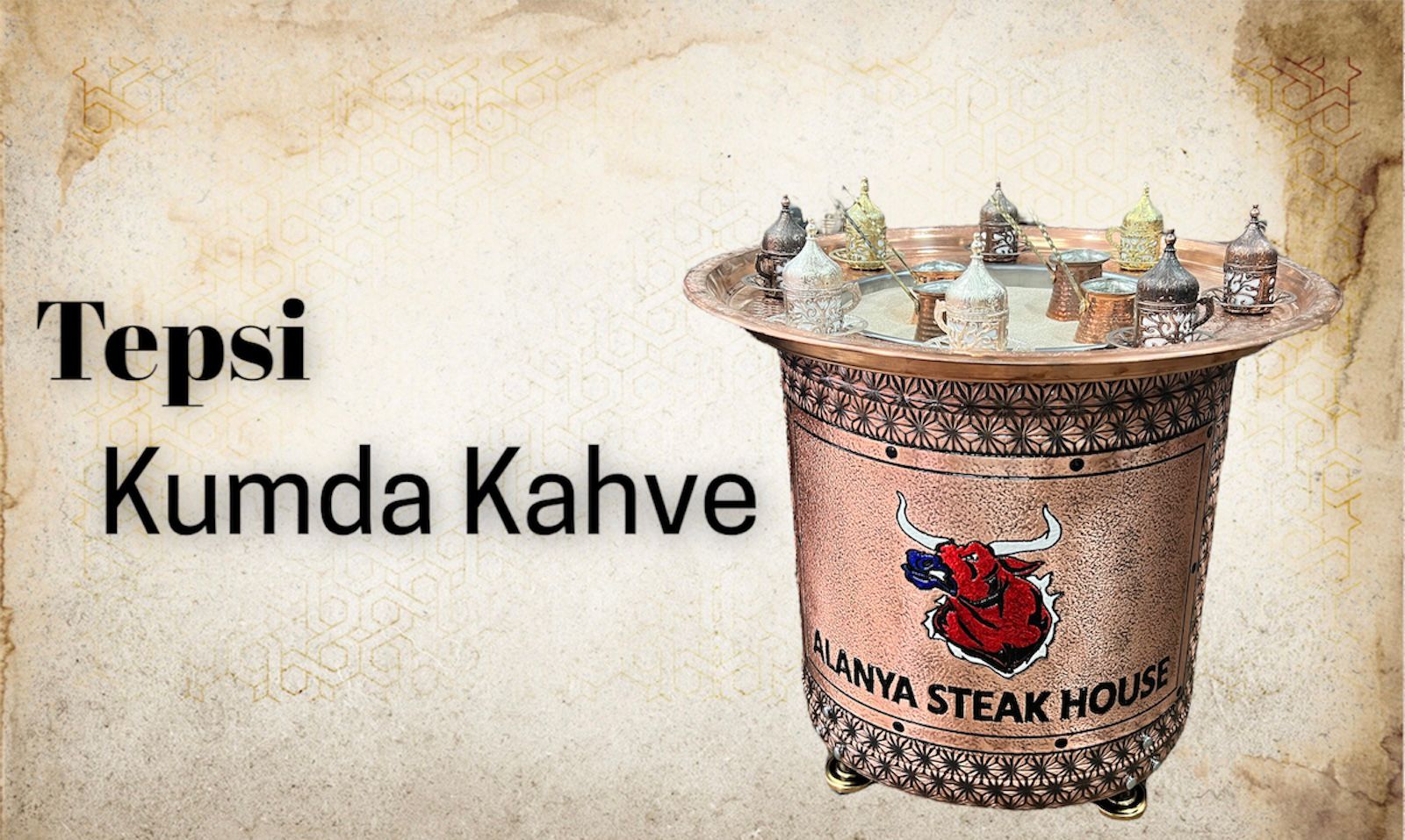 tepsili kumda kahve makinesi