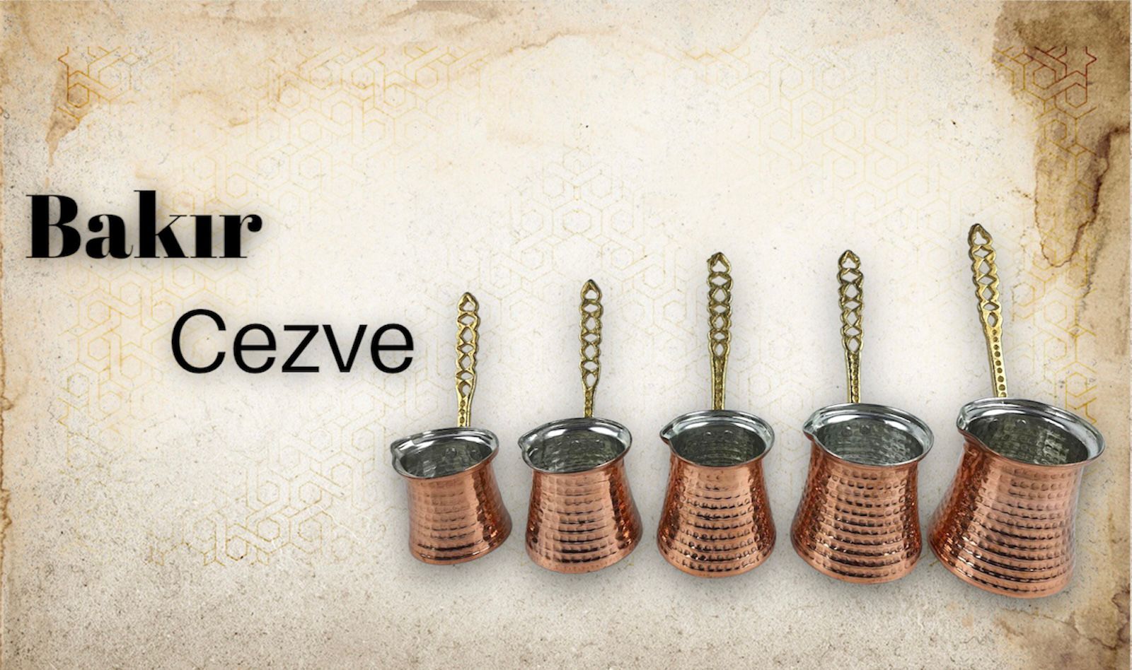 bakır cezve 5 li takım