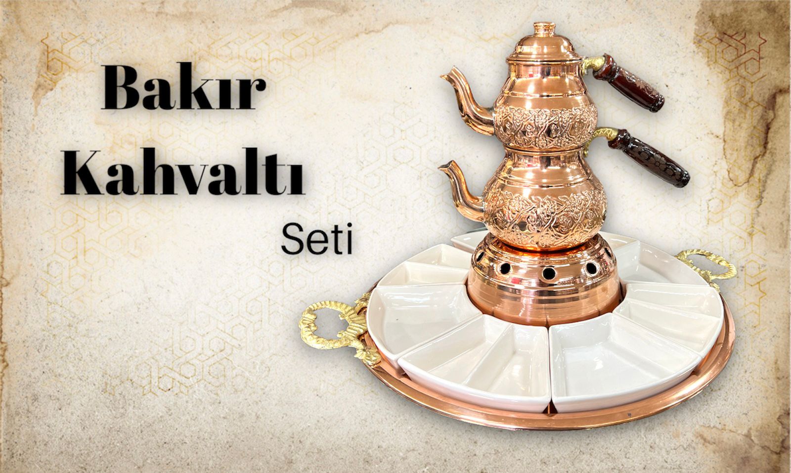 bakır kahvaltı seti
