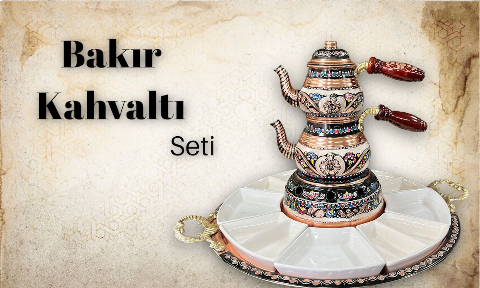 bakır kahvaltı seti erzincan model